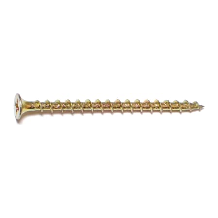 Buildright 2-1/2 in, Phillips Drive, Flat Head Wood Screw, Zinc Yellow Steel, 528 PK 08276